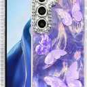 Casegis Compatible with Samsung Galaxy S23 6.1 Case,with [Shockproof Protective][Camera Protection] Cute Butterfly Aesthetic Phone Cover Anti-Yellowing Soft Slim Cover for Women Girl-Purple