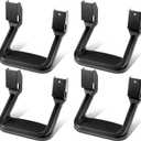 DNA Motoring 4 Pcs of Aluminum Side Hoop Steps, Universal Step Rails for Pickup & SUV & Truck, Non-Slip Stirrup Side Steps Assembly Compatible with Chevy GMC Toyota Ford, Black, SSTEP-BK-X2