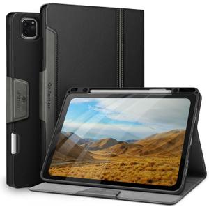 Antbox Case for iPad Pro 12.9'' 6th Generation (2022) 5th/4th/3rd Generation (2021/2020/2018), Built-in Pencil Holder Auto Sleep/Wake Function PU Leather Smart Cover (Black)