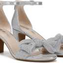 LifeStride Womens Florence Bow Heeled Sandal Silver 7.5 W