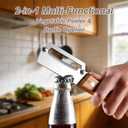 3 x Vegetable Peeler with Wooden Handle and Bottle Opener, 2-in-1 Stainless Steel Kitchen Tool for Fruits, Potatoes, Pumpkins, 2 Pack