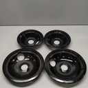 4 Pack Black Drip Pans, Compatible with Whirpool Kenmore Frigirate Stove Top Drip Bowls. Include 2 Pcs 6'' Range Replacement Drip Pans and 2 Pcs 8 '' Cooktop Drip Pans (Whirlpool)