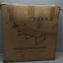 Heavy Duty Camping Cot for Adults with Mattress, 10-Leg Portable Folding Cot Bed, Extra Stable Sleeping Cot for Camping, Travel, Tent & Indoor Guest Use, 500 lbs Capacity