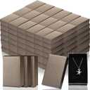 Tenceur 100 Pcs Jewelry Gift Boxes Bulk Kraft Jewelry Cardboard Box for Necklace Earring Bracelet Storage Package (2.8 x 1.6 x 1.2 in, Dark Brown)
