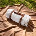 2-in-1 White Picnic Blanket, Extra-Large Waterproof Picnic Mat,Outdoor Blanket for Camping, Beach, Park,Portable Double-Layer Design (71"x71",T-Grid)