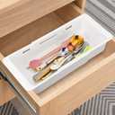 Booson 2 PCS Deep Drawer Organizer Bin Adjustable Sliding Drawer Organizers Expandable Kitchen Organizer Trays for Home Office Makeup Storage Tools