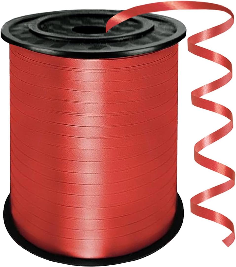 Red Curling Ribbon,500 Yards Ribbons for Crafts,1/5 Inch Ribbon,Balloon String, Party Decoration,Ribbons for Florist Flower Bows for Graduation Supplies