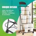 Flower stand Flower stand with buckets Suitable for flower shops, celebration events, and indoor and outdoor flower bar 6-bottle Flower Display Stand, Flower cart equipped with a blackboard and wheels, Black, 6 Buckets