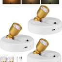 EZVALO 3-Pack Spotlight Indoor, Rechargeable Battery Picture Lights, Wireless Uplights with Remote, Dimmable, 3 Color Temperatures, Timer, Accent Lighting for Plants, Trees, Art, Displays