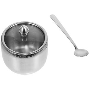 BIUDECO 1pc Stainless Steel Spice Jar Lid Multi-functional Kitchen Condiment Container for and Pepper Elegant Design for Easy Seasoning Storage
