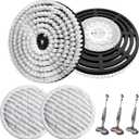 4 Pack S7001 Upgraded Steam Mop Replacement Brush Pads, Compatible with Shark S8201/S8001/S7201/S7000 Series Steam and Scrub Mop, Nylon Bristle for Polishing Hard Floors (2 White, 2 Gray)