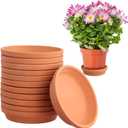 Lnrueg 12Pcs Terracotta Pot Plant Saucers, 4.5 Inch Flower Pot Saucers, Durable and Thicker Plant Trays, Red Clay Pot Saucers for Indoor Outdoor Plants