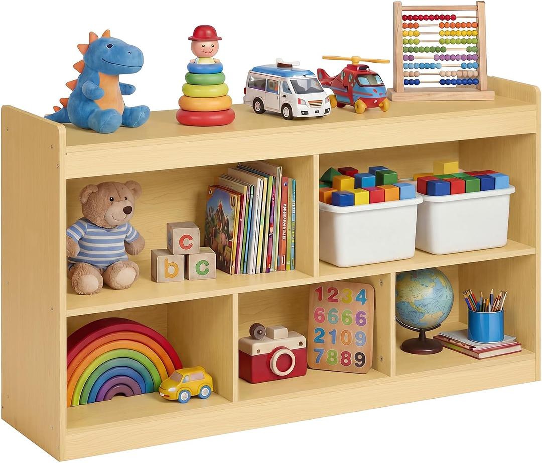 SONGMICS Kids' Toy Storage Shelf, Montessori Shelf with 5 compartments, 11.8 x 44.2 x 25.6 inches