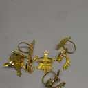 16 Pcs Christmas Napkin Rings Cloth Set, Include 8 Pieces Gold Napkin Rings with 8 Pieces Solid Color Dinner Napkins for Party Decoration, Dinning Table, Holiday, Wedding, Tabletop Dcor