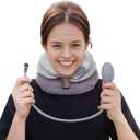 Tech Love Cervical Neck Traction Device, Neck Stretcher for Neck Pain with Removable Air Pump, Adjustable Inflatable Neck Decompression Devices, Neck Traction Devices for Home use or on Trips (Gray)