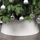 Blissun Christmas Tree Ring, 28.5" Plastic Christmas Tree Collar, Christmas Tree Skirt for Artificial Christmas Trees Decoration (Extra Large, White)