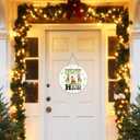 2 x Funny Christmas Decorations Hanging Signs Christmas Door Sign for Xmas Door Decorations (White)