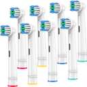Replacement Toothbrush Heads Compatible with Oral B Braun,8 Pack Professional Electric Brush Heads for Oral B Replacement Heads Refill Pro 500/1000/1500/3000/3757/5000/7000/7500/8000 (White)