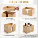 Bamboo Face Towel Holder with 120 XL Towels - Open-Top Skincare Organizer for Facial Cleansing Wipes & Beauty Essentials - Bathroom Countertop Vanity Organizer