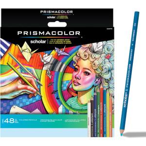 Prismacolor Scholar Colored Pencils, Art Supplies Perfect for Sketching, Drawing, Coloring, Assorted, 48 Count
