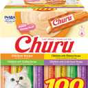 INABA Churu Cat Treats, Lickable, Squeezable Creamy Pure with Vitamin E, 0.5 Ounces per Tube, 100 Tubes Total, Chicken Variety