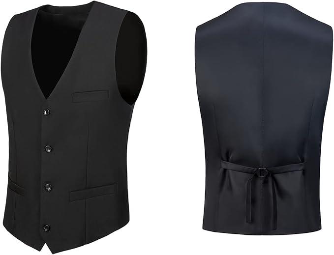 WOMS Mens 1 Pieces Suits Vest  Slim Fit Wedding Groomsmen Suit for Men Formal XS