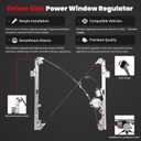 Window Regulator Front Right Passenger Side fits for 2000-2007 Chevy Silverado Tahoe Suburban Avalanche & Cadillac Escalade & GMC Yukon XL Sierra,W/Motor (2 Pins) - Replaces 741-645