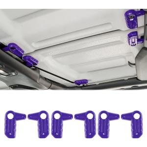 RAZPOY for JL 6PCS Freedom Panel Latch Trim Hardtop Roof Removal Switch Handle Cover Compatible with 2018-2023 Jeep Wrangler JL JLU & Gladiator JT, Purple