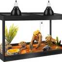 PROLEE Bearded Dragon Tank 30 Gallon, Tempered Glass Reptile Tank with Meatl Mesh Roof and Front Sliding Door, Anti-Scratch Lizard Tank,Spacious Reptile Enclosure for Snakes,Lguanas (Black) Size: 30 Gallon (31x14x14) Inch