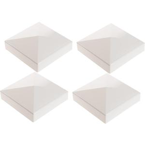 4inch Vinyl Pyramid Style Fence Post Cap 4 x 4 Vinyl Pyramid Fence Post Cap for Mailbox, Lamp Post, Deck, Dock, Piling Caps (4)