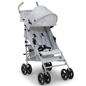 babyGap Classic Stroller - Lightweight Stroller with Recline, Compact Fold & Removable Parent Organizer - Made with Sustainable Materials, Grey Stripes