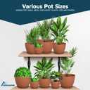 Terracotta Plant Pots with Drainage Holes & Saucers 5 Pack, Indoor & Outdoor Stackable Space-Saving Planters for Houseplants & Flowers, (7", 6.7", 6", 5.3", and 4.8" Inches), Durable & Weatherproof