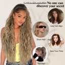 Ponytail Extension, Claw Clip Ponytail Extension for Women Long Ombre Brown Curly Clip in Pony Tails Hair Extensions 30 Inch Synthetic Layered Hairpieces for Women(Ombre Brown Mix Blonde)
