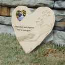 Basic Fundamentals Heart-Shaped Pet Memorial Stone with 2x3 Photo Frame, Quote and Paw Print Design - Indoor Outdoor Animal Loss Pet Memorial Stones - Sympathy Gifts for Dog, Cat, or Pet Loss - Cream