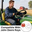 6 Piece Tractor Key Set  Includes 6 Replacement Keys, 2 Key Rings, and 2 Steel Rope Rings | Compatible with Ignition Keys RE183935 & RE71557 for John Deere Tractors 110TLB, 2032R, 2038R, 5320 & More
