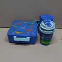 Bento Lunch Box for Kids with 17oz Soup Thermo,Insulated Tumbler Water Bottle and Insulated Lunch Bag,LeakProof 3 Compartment Lunch Food Container with Ice Pack for Kids to SchoolDinosaur