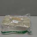 Baby Shower Caddy Plastic Nursery Portable Storage Organizer Caddy Tote for Child/Kids, Divided Basket Bin with Wood Handle for Bathroom, Dorm Room, Holds Hand Soap, Bottles, Spoons (Beige)