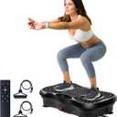 Vibration Plate Exercise Machine, Vibration Platform for Lymphatic Drainage Full Body, 99 Speed Levels, 5 Workout Modes & Resistance Bands, Home Gym Equipment for Shaping, Toning & Weight Loss (Black)