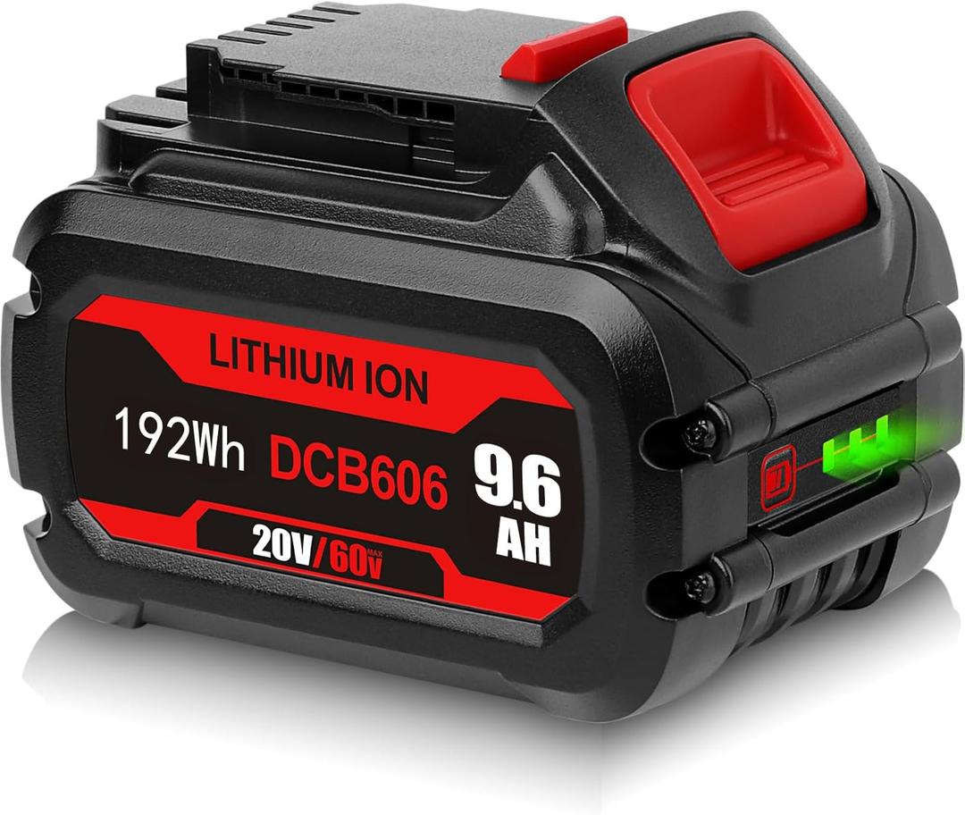 【Upgrade】 20V/60v 9.6Ah Replacement Battery for Dewalt 60v Battery Flexvolt MAX DCB606 DCB612 DCB204 DCB206 Cordless Power Tools Lithium-ion Battery Replace for dewalt flexvolt Battery