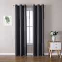 ChrisDowa Grommet Blackout Curtains for Bedroom and Living Room - 2 Panels Set Thermal Insulated Room Darkening Curtains (Dark Grey, 42W x 84L)
