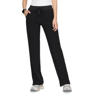 Women's Scrub Pants - Breathable & Soft Straight-Leg Pull-on Cargo Pant,Drawstring Bottoms with 3 Pockets (Medium, Black)