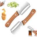 2PCS Multifunctional Vegetable Peeler, 2-in-1 Multifunctional Stainless Steel Peeler, Zero Snag Wooden Peeler, Potato Fruit Pumpkins Kitchen Peelers with Bottle Opener