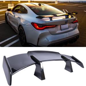Universal Rear GT Spoiler, MP Style Wing Compatible with Mazda Miata Chevy Corvette Camaro Nissan Lexus Toyota Honda Ford Mustang Scion BMW Ben Infiniti Kia Dodge (Carbon Fiber Pattern)