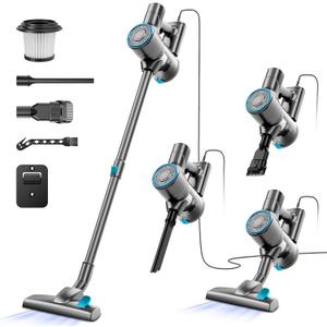 Corded Stick Vacuum Cleaner, 25Kpa Powerful Stick Vacuum, 2 in 1 Vacuum Cleaners,1.2 L Dust Cup, Corded Handheld Vacuum Pet for Hair, Short-Pile Carpet, Hardfloor (Sky Blue)