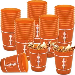 24 Pcs Football Plastic Cups Reusable Football Plastic Tumblers Party Supplies Sports Game Day Reusable Plastic Drinking Cups 12oz Party Decorations for Kids Football Birthday Baby Shower Party Favors