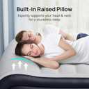 Air Mattress Queen with Built-in Pump & Raised Pillow, 17" Raised Comfort Inflatable Mattress, 3 Min Fast Self-Inflation/Deflation Blow Up Mattress with Storage Bag (Gray)