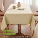 Pureegg Rectangle Linen Tablecloth Waterproof & Stain Resistant, Wrinkle-Free Table Cloth Adds Elegance and Protection, Ideal for Dining, Party, Wedding and Outdoor, 52 x 70 Inch, Beige