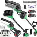 Cordless Pole Saw, 2-in-1 6" Battery Powered Pole Saws for Tree Trimming, 20V 2.0Ah Battery Mini Chainsaw with Pole, 6.6ft Reach Small Pole Saw for Wood Cutting, Trimming