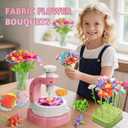 Fabric Flower Bouquets Toys,Arts & Crafts for 4 5 6 7 9 Year Toddler Girl, DIY Craft Kits Toys for Kids - Flowers Market Toy, Build Your Flower Bouquet, , Educational Activity Preschool B-Day Gift (red)