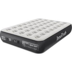 InnoTruth Queen Air Mattress with Built-in Pump, 13" Raised Comfort, Durable Inflatable Bed for Home & Guests, Easy Setup, Ideal for Travel & Camping, Black